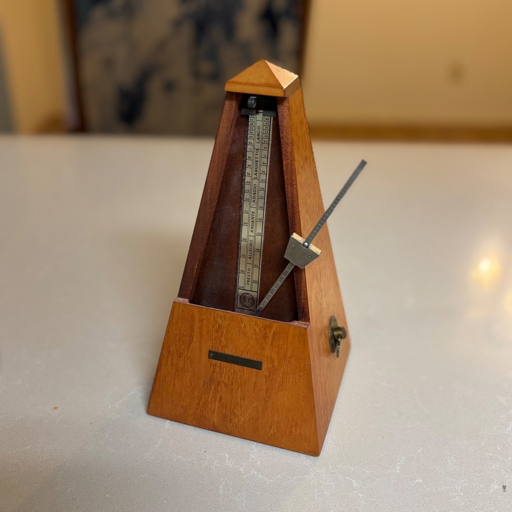 Seth Thomas Vintage Wooden Metronome Mechanical Wind Up Pyramid Music Timer USA